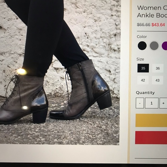 Women’s Casual Daily Lace Up Zipper Ankle Boots - Picture 5 of 5